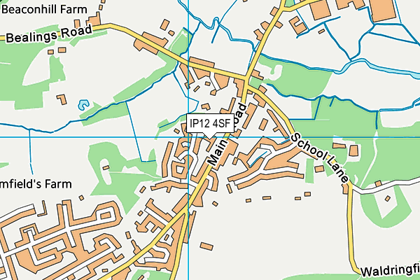 IP12 4SF map - OS VectorMap District (Ordnance Survey)