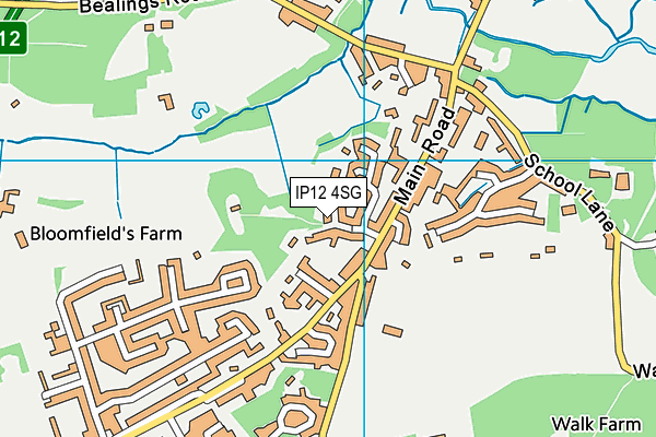 IP12 4SG map - OS VectorMap District (Ordnance Survey)