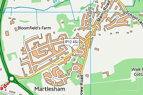 IP12 4SJ map - OS VectorMap District (Ordnance Survey)