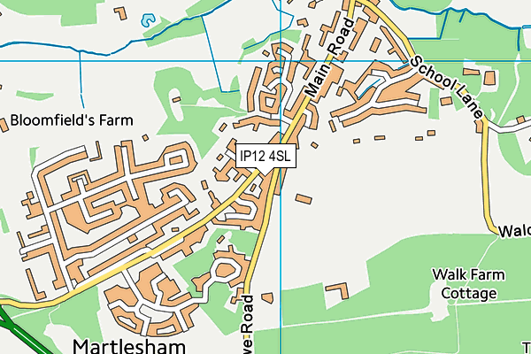 IP12 4SL map - OS VectorMap District (Ordnance Survey)