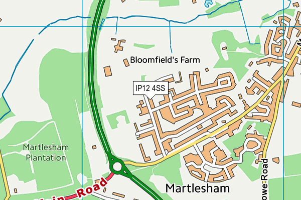 Martlesham Primary Academy map (IP12 4SS) - OS VectorMap District (Ordnance Survey)