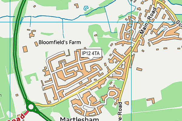 IP12 4TA map - OS VectorMap District (Ordnance Survey)