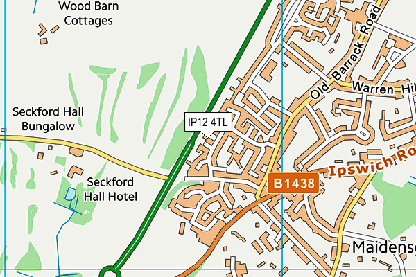 IP12 4TL map - OS VectorMap District (Ordnance Survey)