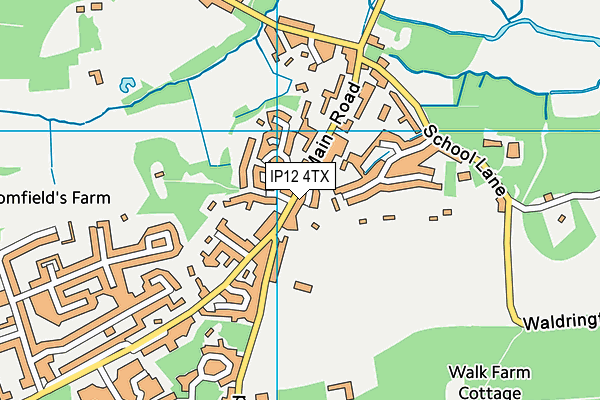 IP12 4TX map - OS VectorMap District (Ordnance Survey)