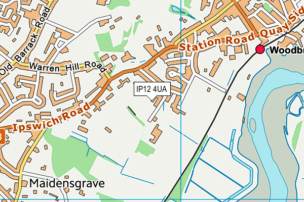 IP12 4UA map - OS VectorMap District (Ordnance Survey)