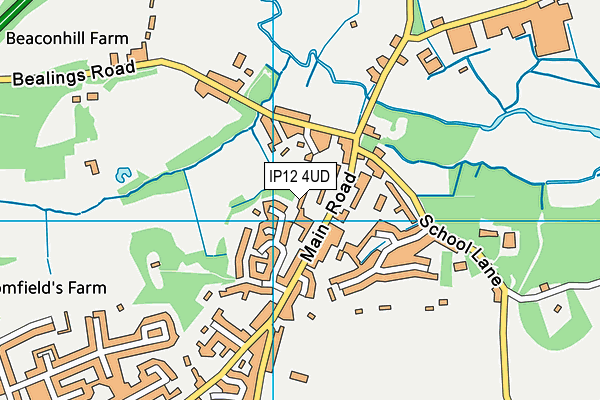 IP12 4UD map - OS VectorMap District (Ordnance Survey)
