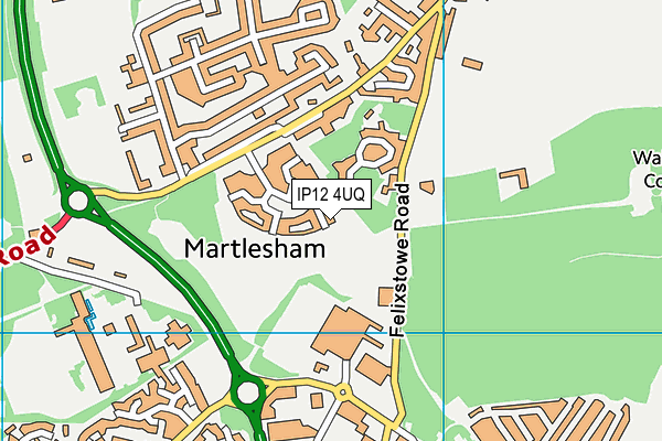 IP12 4UQ map - OS VectorMap District (Ordnance Survey)