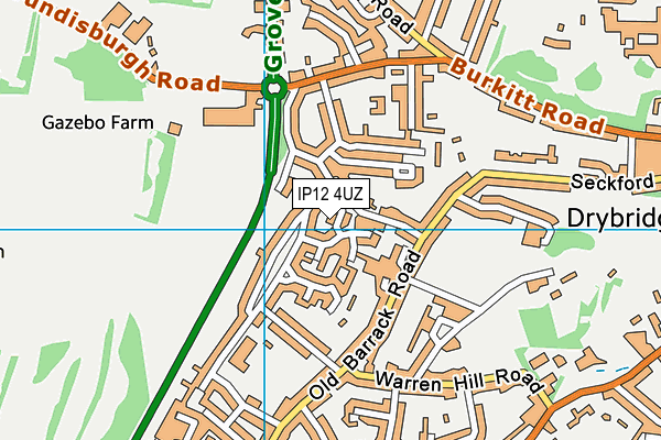 IP12 4UZ map - OS VectorMap District (Ordnance Survey)