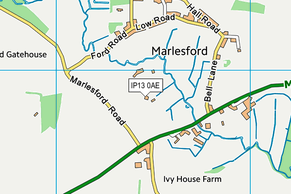 IP13 0AE map - OS VectorMap District (Ordnance Survey)