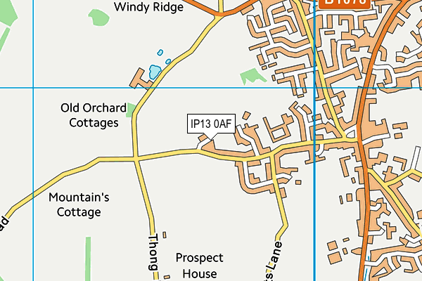 IP13 0AF map - OS VectorMap District (Ordnance Survey)