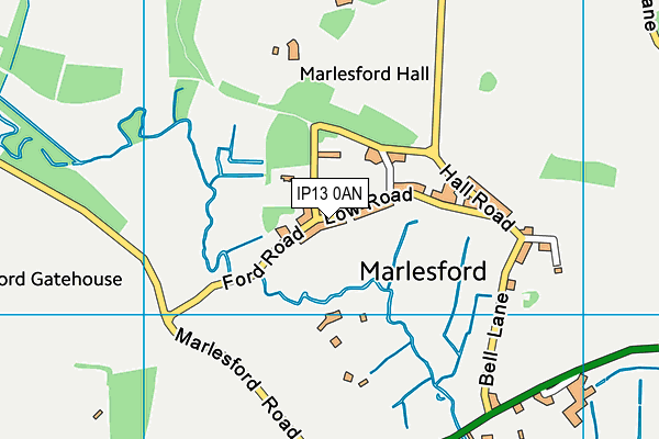 IP13 0AN map - OS VectorMap District (Ordnance Survey)
