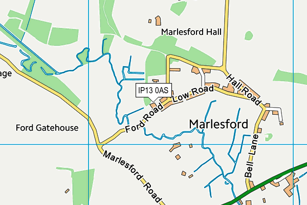 IP13 0AS map - OS VectorMap District (Ordnance Survey)