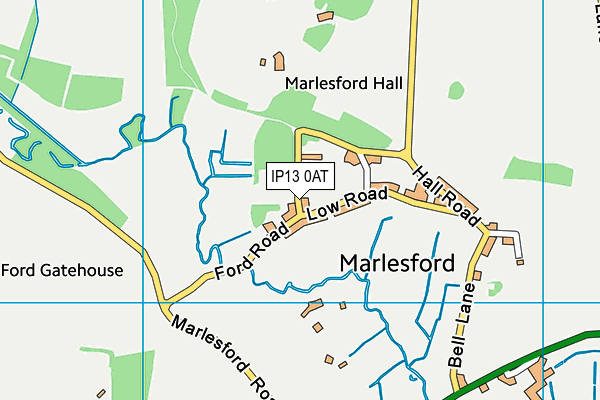 IP13 0AT map - OS VectorMap District (Ordnance Survey)