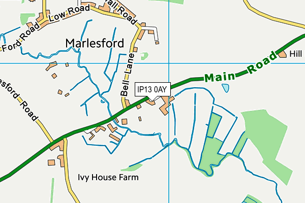 IP13 0AY map - OS VectorMap District (Ordnance Survey)