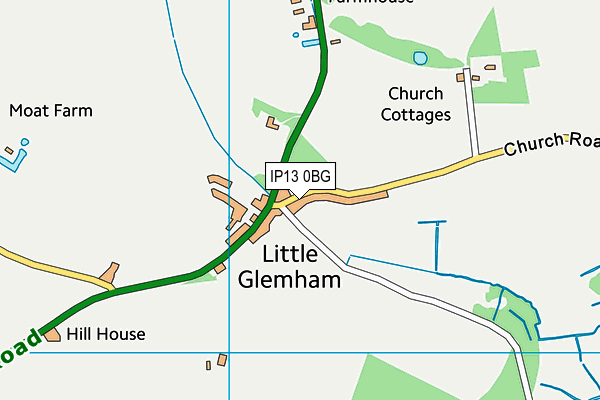 IP13 0BG map - OS VectorMap District (Ordnance Survey)