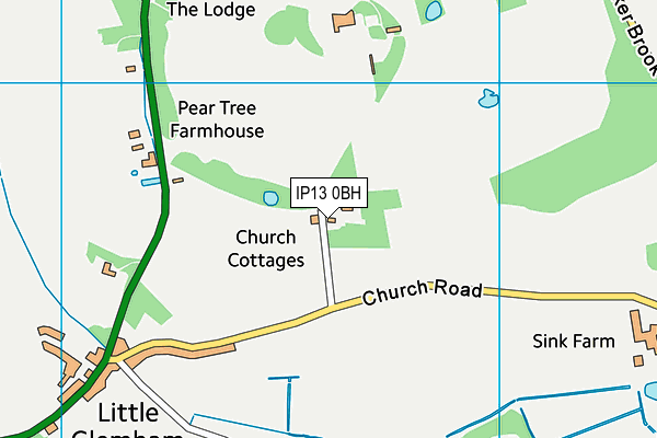 IP13 0BH map - OS VectorMap District (Ordnance Survey)