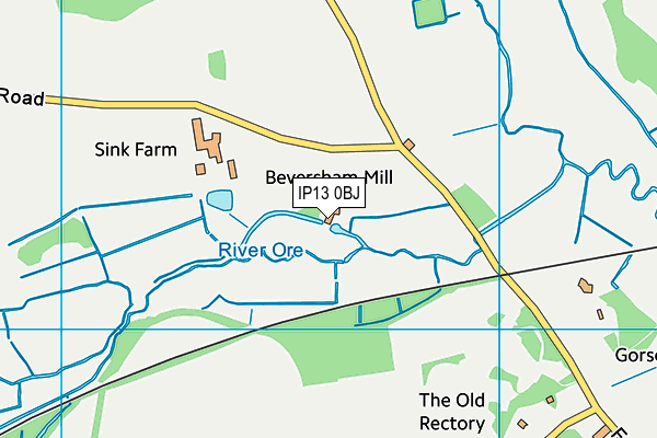 IP13 0BJ map - OS VectorMap District (Ordnance Survey)