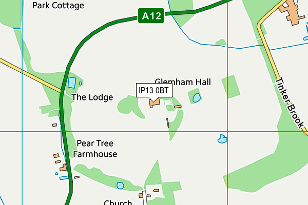 IP13 0BT map - OS VectorMap District (Ordnance Survey)