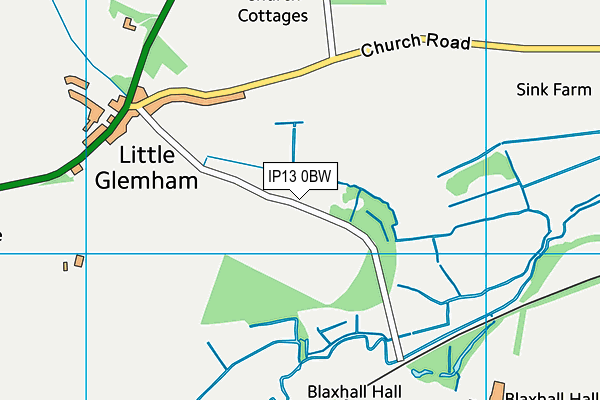 IP13 0BW map - OS VectorMap District (Ordnance Survey)