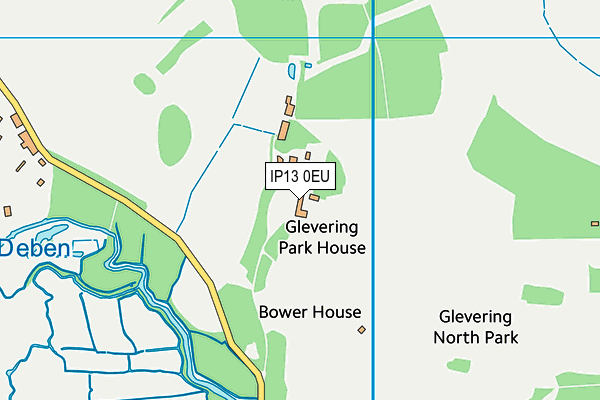 Glevering Hall map (IP13 0EU) - OS VectorMap District (Ordnance Survey)