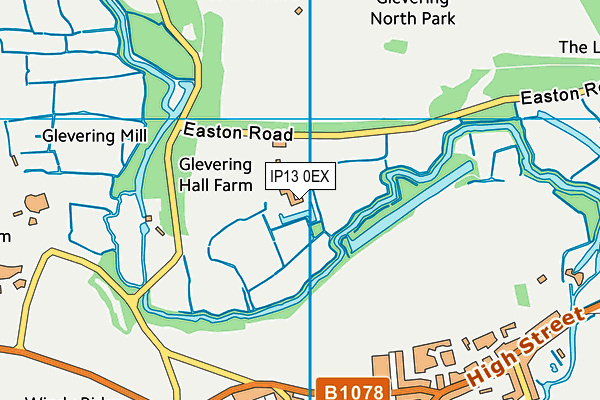 IP13 0EX map - OS VectorMap District (Ordnance Survey)