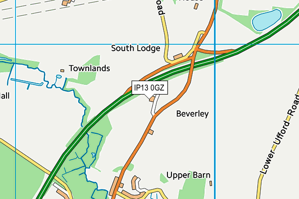 IP13 0GZ map - OS VectorMap District (Ordnance Survey)