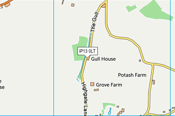 IP13 0LT map - OS VectorMap District (Ordnance Survey)