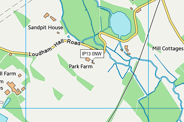 IP13 0NW map - OS VectorMap District (Ordnance Survey)