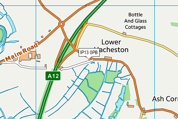 IP13 0PB map - OS VectorMap District (Ordnance Survey)