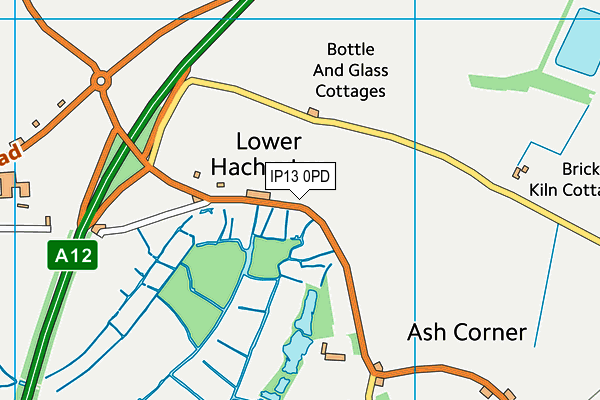 IP13 0PD map - OS VectorMap District (Ordnance Survey)