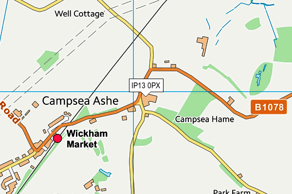 IP13 0PX map - OS VectorMap District (Ordnance Survey)