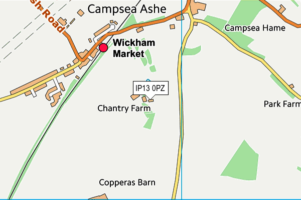 IP13 0PZ map - OS VectorMap District (Ordnance Survey)