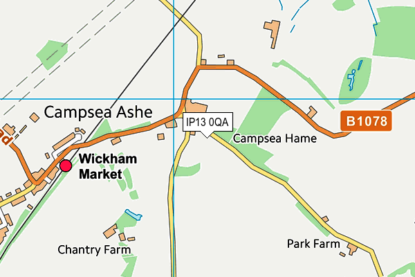 IP13 0QA map - OS VectorMap District (Ordnance Survey)