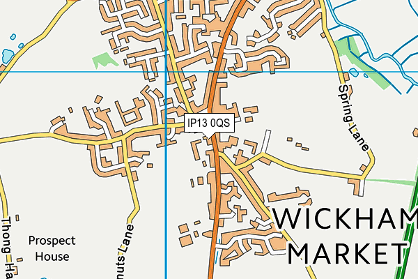 IP13 0QS map - OS VectorMap District (Ordnance Survey)
