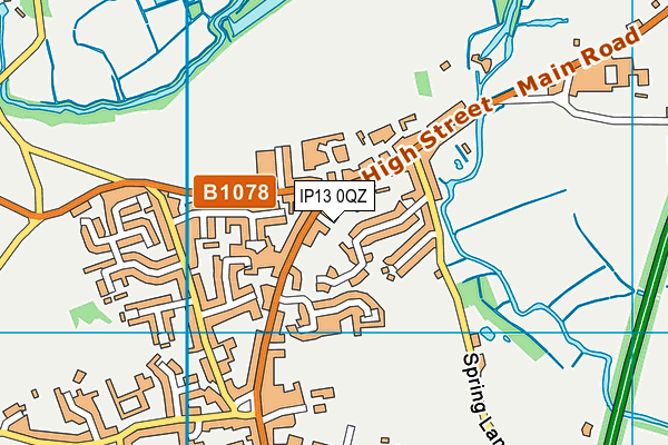 IP13 0QZ map - OS VectorMap District (Ordnance Survey)