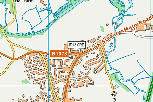 IP13 0RE map - OS VectorMap District (Ordnance Survey)