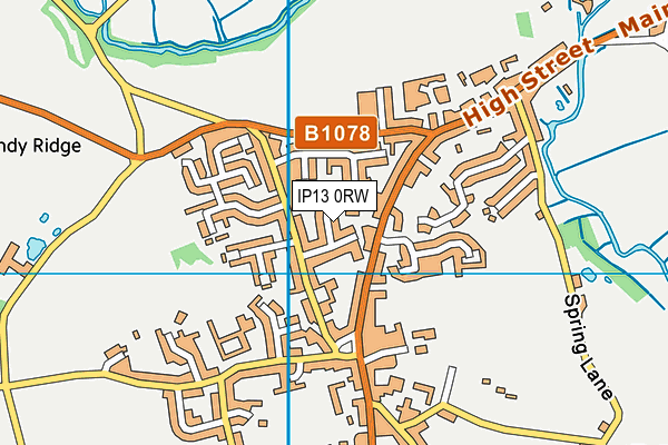 IP13 0RW map - OS VectorMap District (Ordnance Survey)