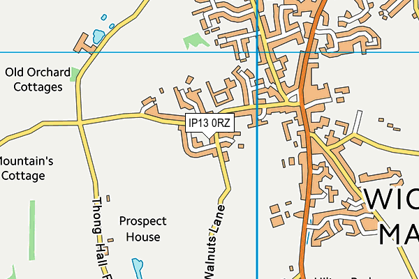IP13 0RZ map - OS VectorMap District (Ordnance Survey)