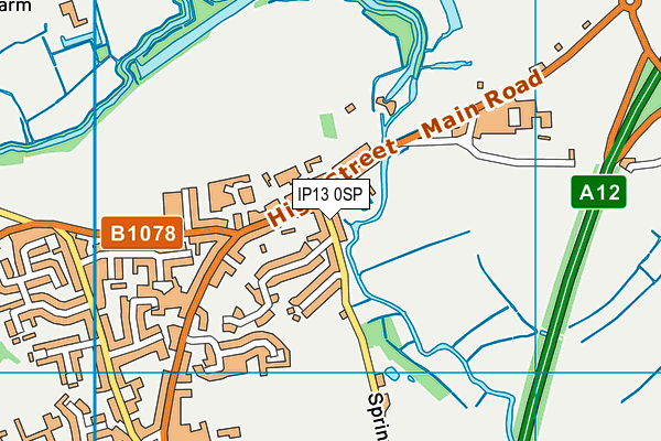 IP13 0SP map - OS VectorMap District (Ordnance Survey)