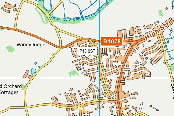 IP13 0ST map - OS VectorMap District (Ordnance Survey)