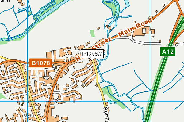 IP13 0SW map - OS VectorMap District (Ordnance Survey)