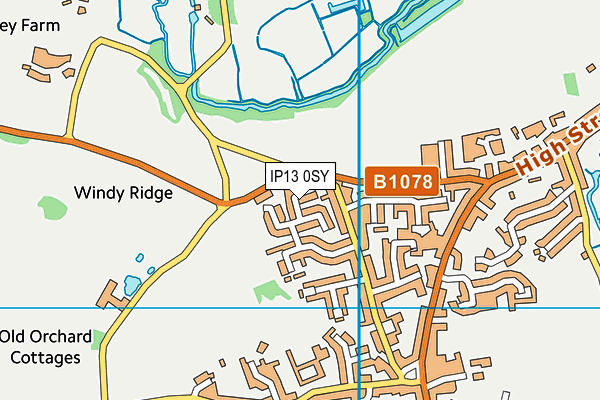 IP13 0SY map - OS VectorMap District (Ordnance Survey)