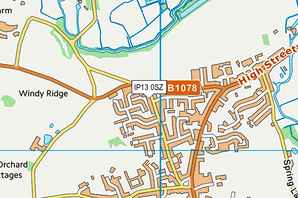 IP13 0SZ map - OS VectorMap District (Ordnance Survey)