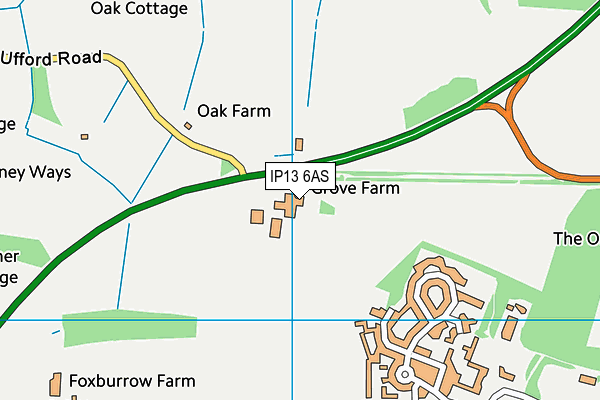 IP13 6AS map - OS VectorMap District (Ordnance Survey)