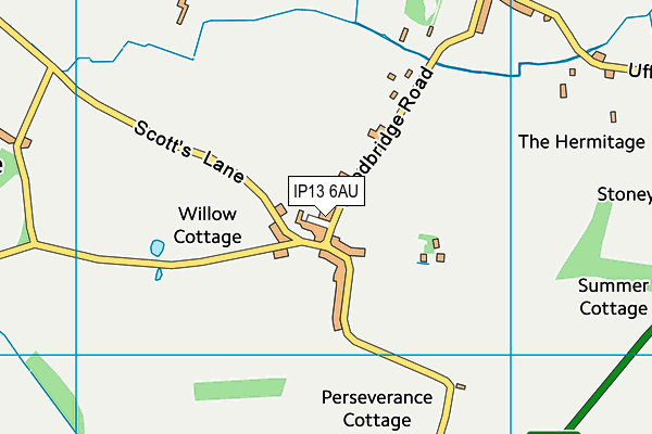 IP13 6AU map - OS VectorMap District (Ordnance Survey)