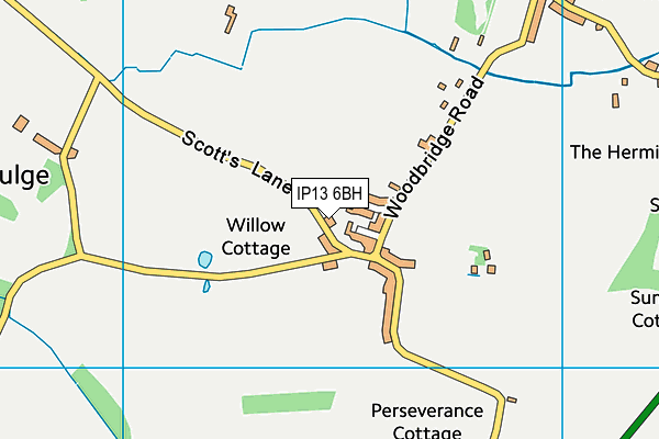 IP13 6BH map - OS VectorMap District (Ordnance Survey)