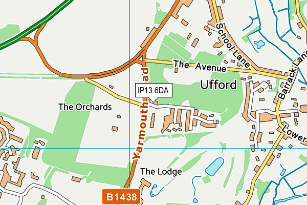 IP13 6DA map - OS VectorMap District (Ordnance Survey)