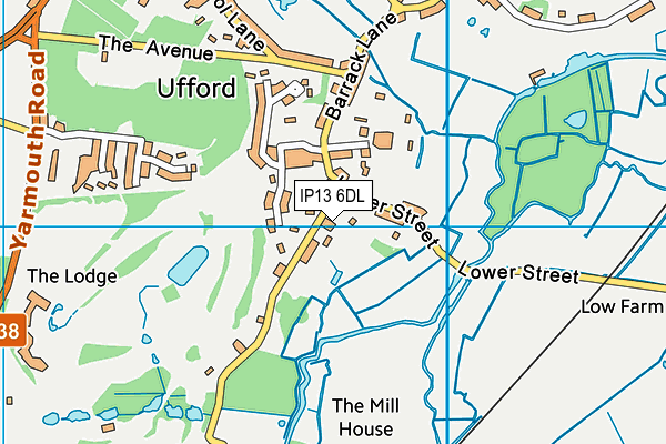 IP13 6DL map - OS VectorMap District (Ordnance Survey)