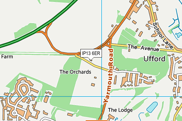 IP13 6ER map - OS VectorMap District (Ordnance Survey)