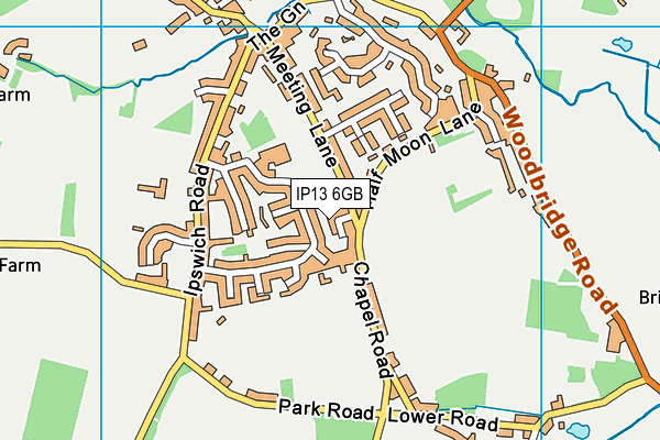 IP13 6GB map - OS VectorMap District (Ordnance Survey)